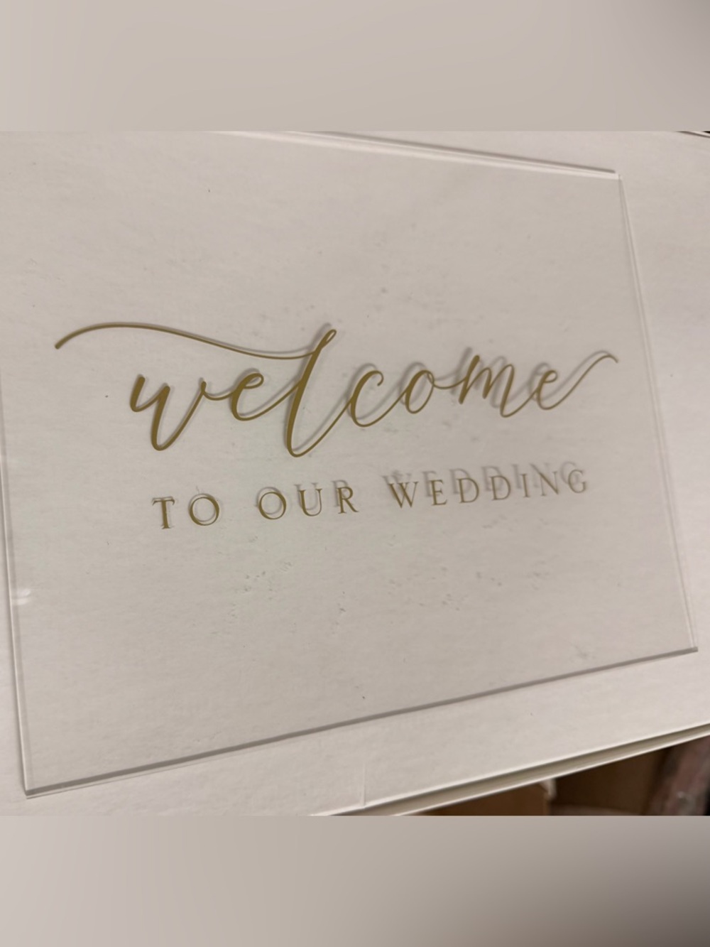 Gold Script 'Welcome' Wedding Sign